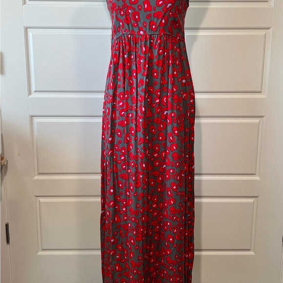Beautiful Nomad Women’s SM Maxi Floral Red & Gray Leopard Print Sleeveless Dress - Picture 2 of 8